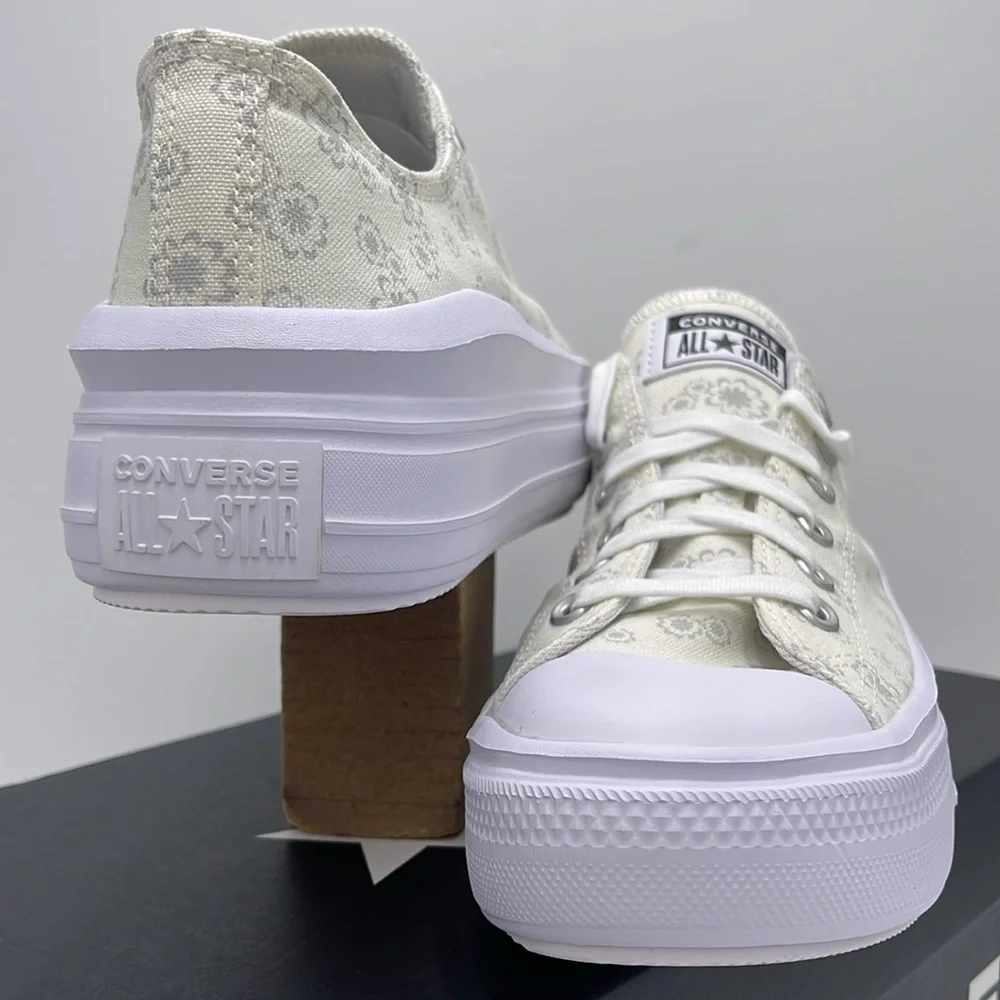 Converse WMNS White Sneakers Platform A00841C CTAS MOVE OX WHITE/MOUSE/WHITE